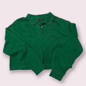 Zara Long Sleeved Crop Polo